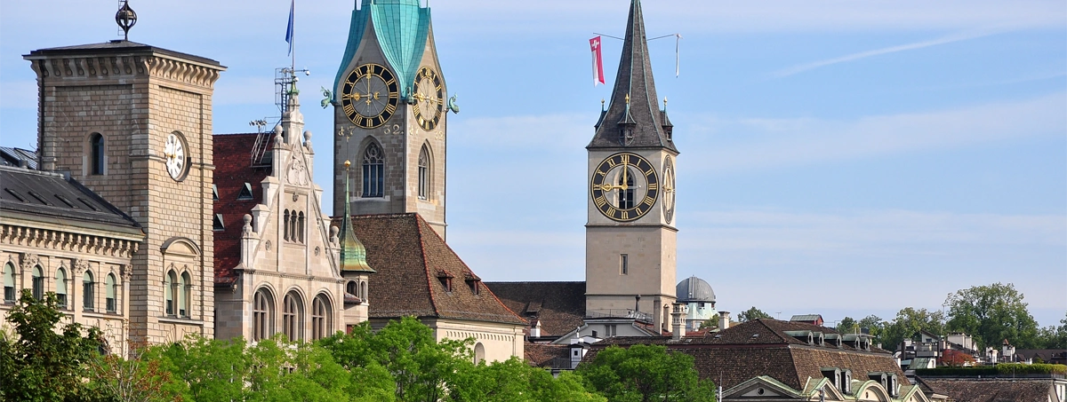 Fraumunster Church in Zurich Switzerland